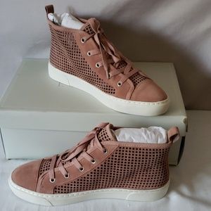 New Suede high top laser cut shoes